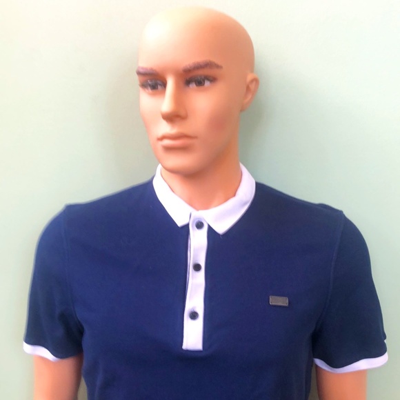 Burberry Men Navy Shirt Sz L Authentic COA - Picture 3 of 8